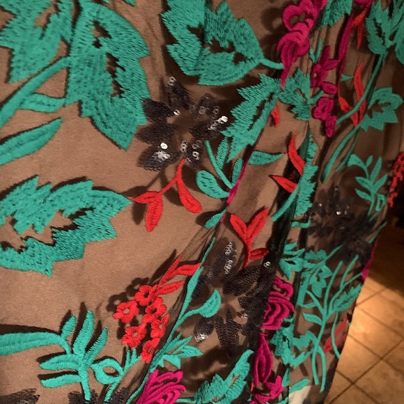 NWT Harlyn Sequin Embroidered Puff Sleeve Cocktail Dress - Picture 3 of 7
